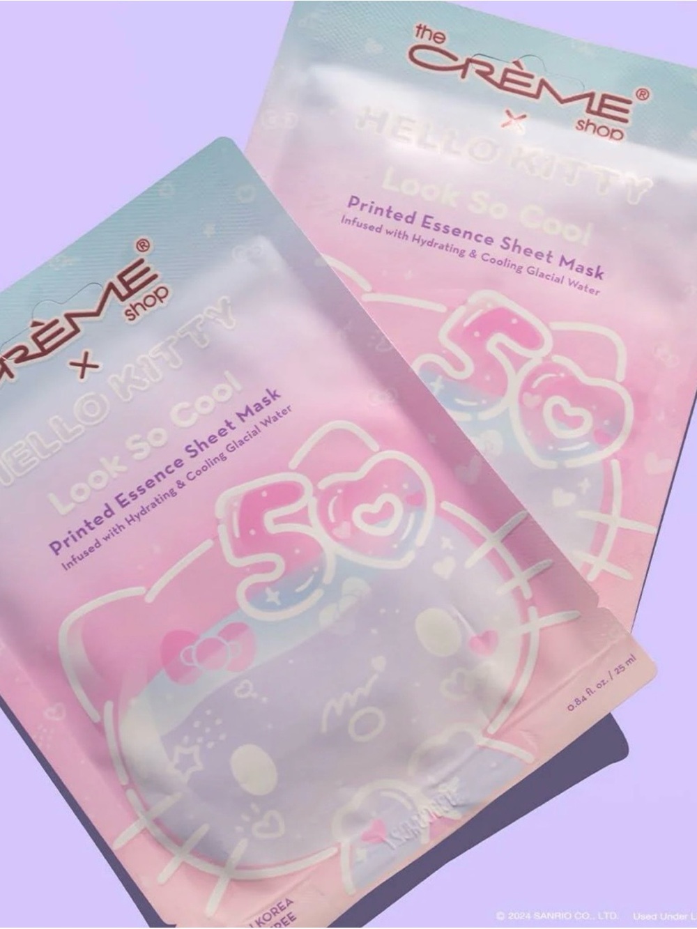 12-PACk THE CREME SHOP HELLO KITTY LOOK SO COOL SHEET MASK HYDRATING